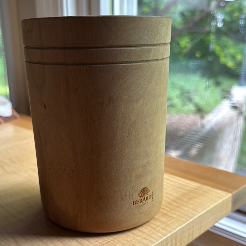Olivewood Utensil Holder by Berard France